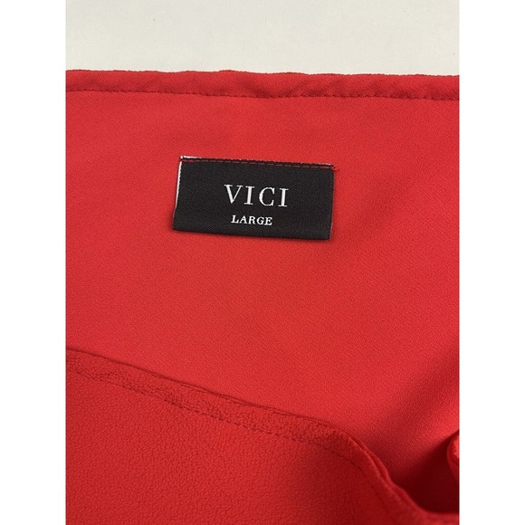 Vici Orange One Shoulder Poncho Blouse Size Large Made In USA - Picture 3 of 8